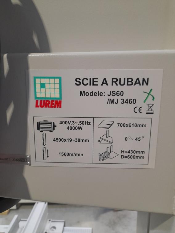 LUREM - JS 600 - Scie à ruban